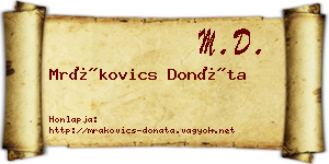 Mrákovics Donáta névjegykártya